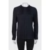 Silk blouse with draping at top