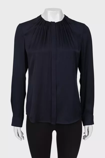 Silk blouse with draping at top