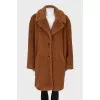 Straight-cut brown fur coat
