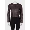 Cropped leather jacket