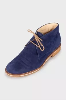 Blue lace-up shoes