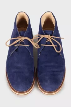Blue lace-up shoes