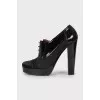 Combined high heel ankle boots