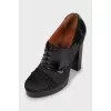 Combined high heel ankle boots