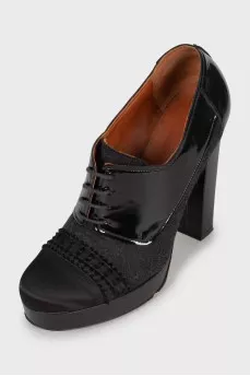 Combined high heel ankle boots