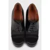 Combined high heel ankle boots