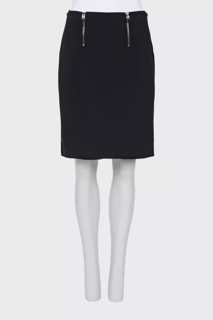 Black skirt with silver hardware