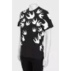 Black T-shirt with white print