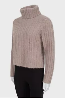 Double collar wool sweater