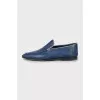 Men's blue leather shoes