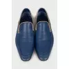 Men's blue leather shoes