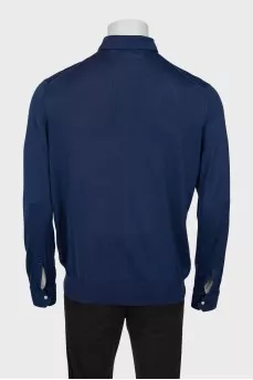 Men's blue silk jumper