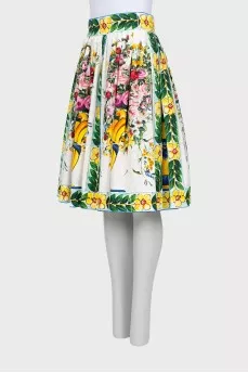 Full skirt in floral print