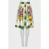 Full skirt in floral print