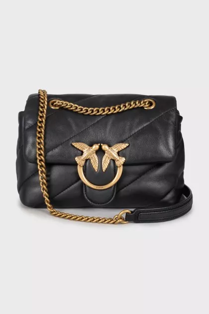 Quilted bag with gold hardware