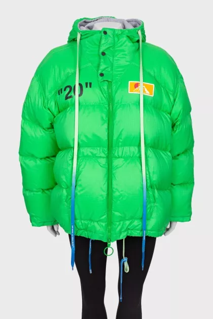 Padded jacket with logo on the back
