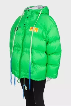 Padded jacket with logo on the back