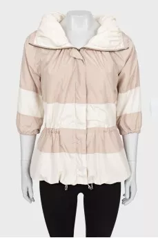 Two-color windbreaker with 3\4 sleeves