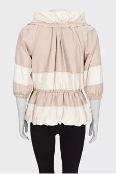 Two-color windbreaker with 3\4 sleeves