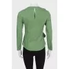Green blouse with ruffles