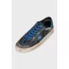 Men's two-tone leather sneakers