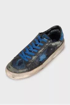 Men's two-tone leather sneakers
