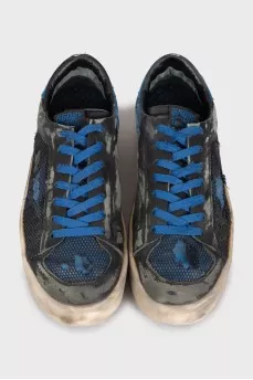 Men's two-tone leather sneakers