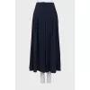 Navy blue draped culottes