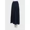 Navy blue draped culottes