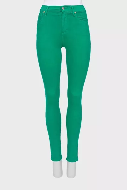 Green skinny jeans