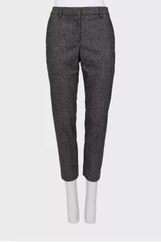 Gingham wool trousers