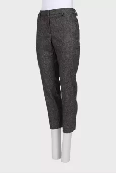 Gingham wool trousers