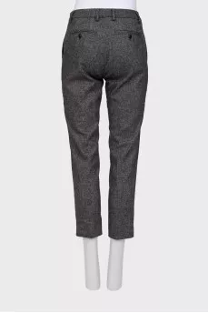 Gingham wool trousers