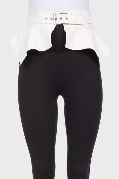 Leather peplum with silver hardware