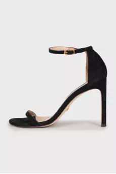 Black suede sandals