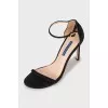 Black suede sandals