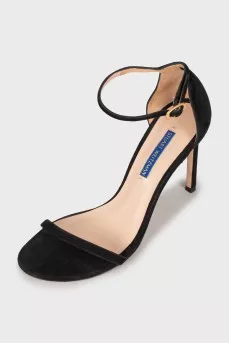 Black suede sandals