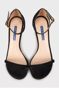 Black suede sandals