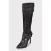 Decorated leather boots