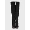 Combined high-heeled boots