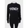 Long sweater with brand logo
