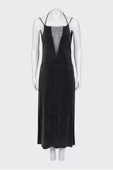 Mesh V-Neck maxi dress