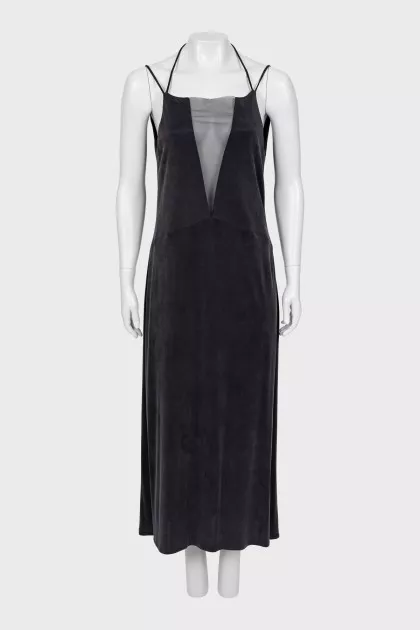 Mesh V-Neck maxi dress