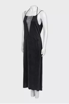 Mesh V-Neck maxi dress