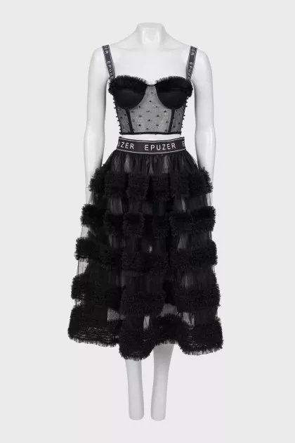 Black set with skirt and corset