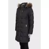 Black down jacket with gold fittings