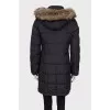 Black down jacket with gold fittings