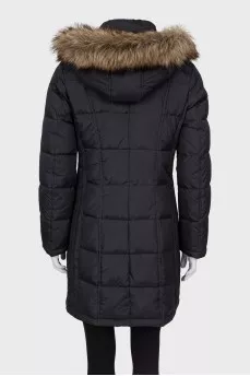 Black down jacket with gold fittings