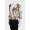 Silk blouse in abstract print