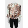 Silk blouse in abstract print